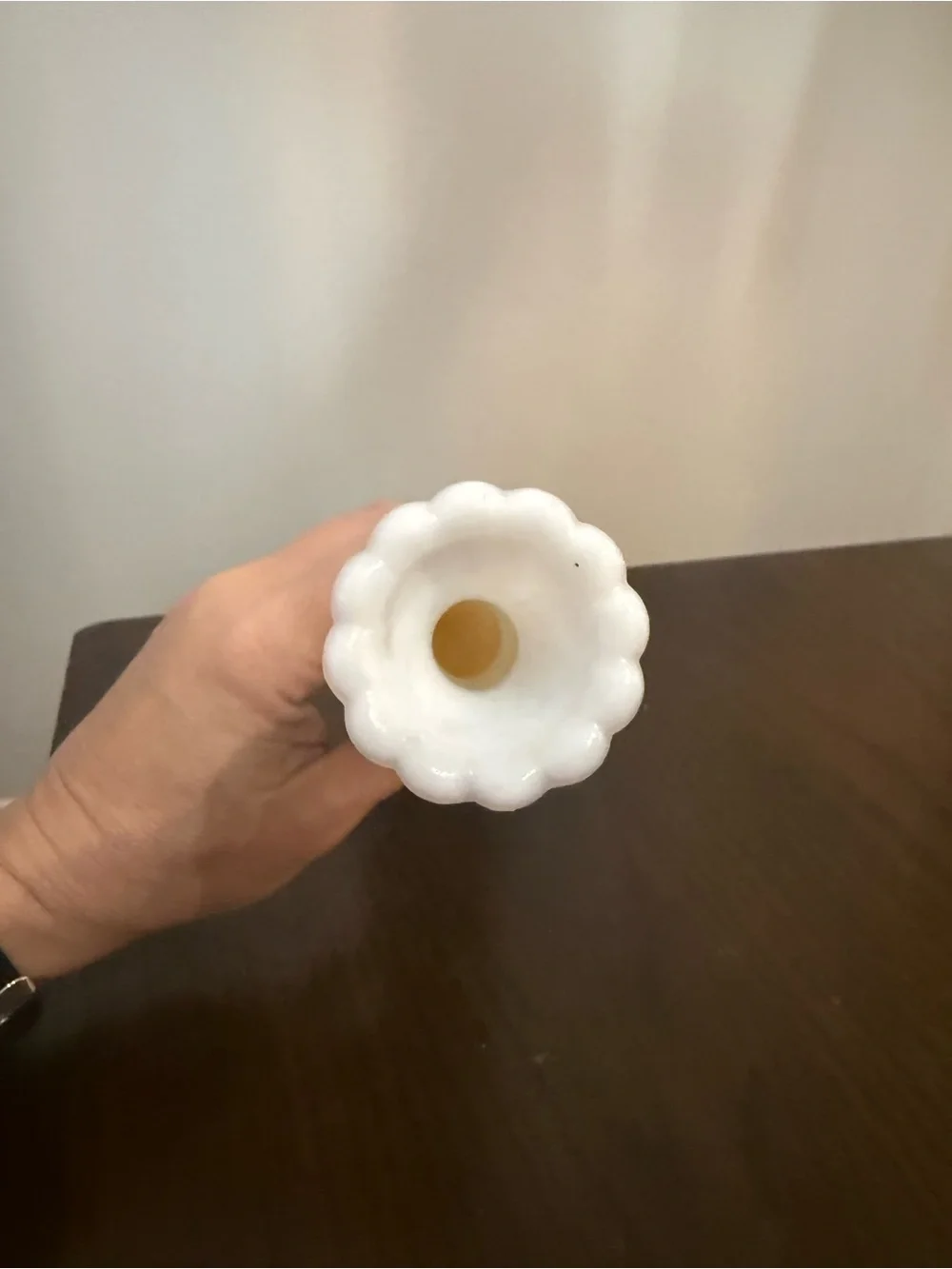 Vintage Anchor Hocking 9” Milk Glass White Flower Bud Vase Ring Of Fire 3